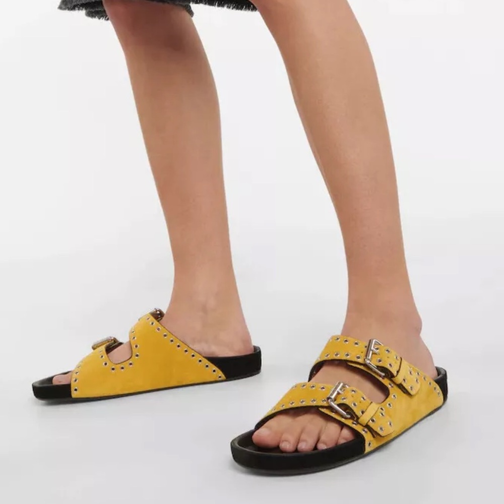 Isabel Marant Lennyo embellished suede sandals size: 7